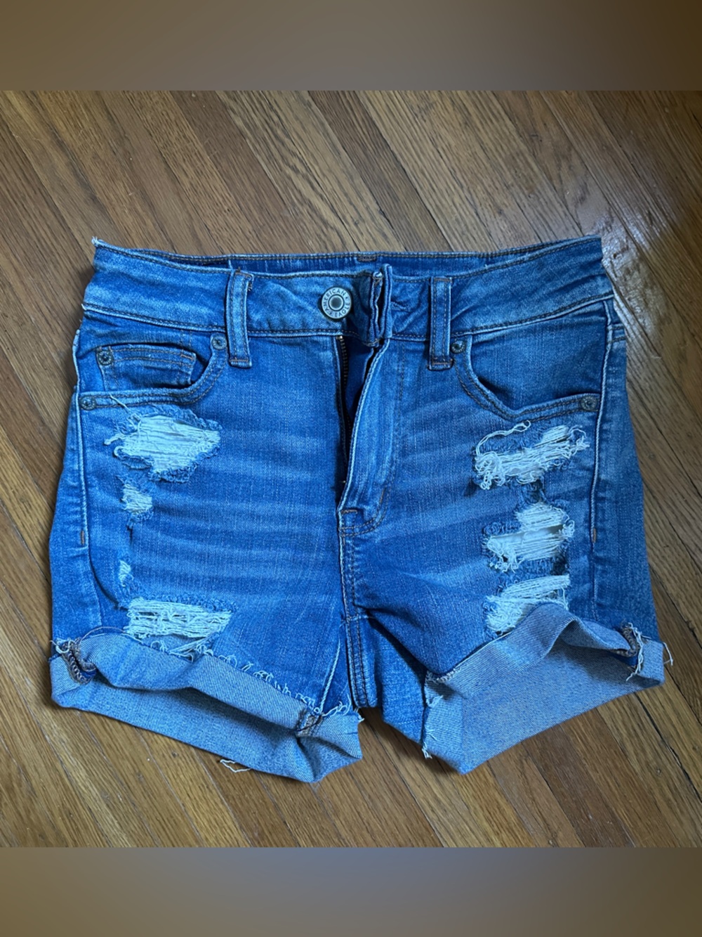 american eagle hi-rise shortie shorts